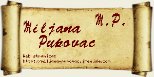 Miljana Pupovac vizit kartica